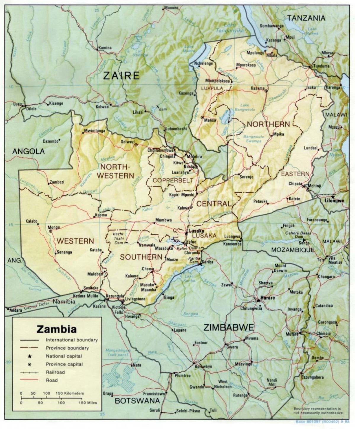 Mapa de Zambia clima