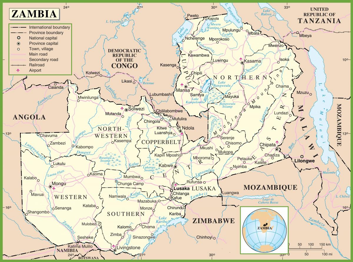 Zambia Mapa 