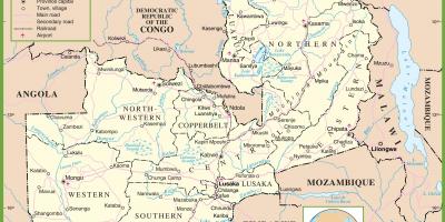 O mapa de Zambia
