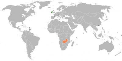 Zambia mapa en mundo