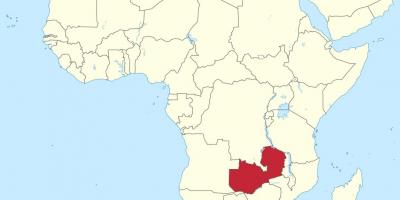 Mapa de áfrica mostrando Zambia